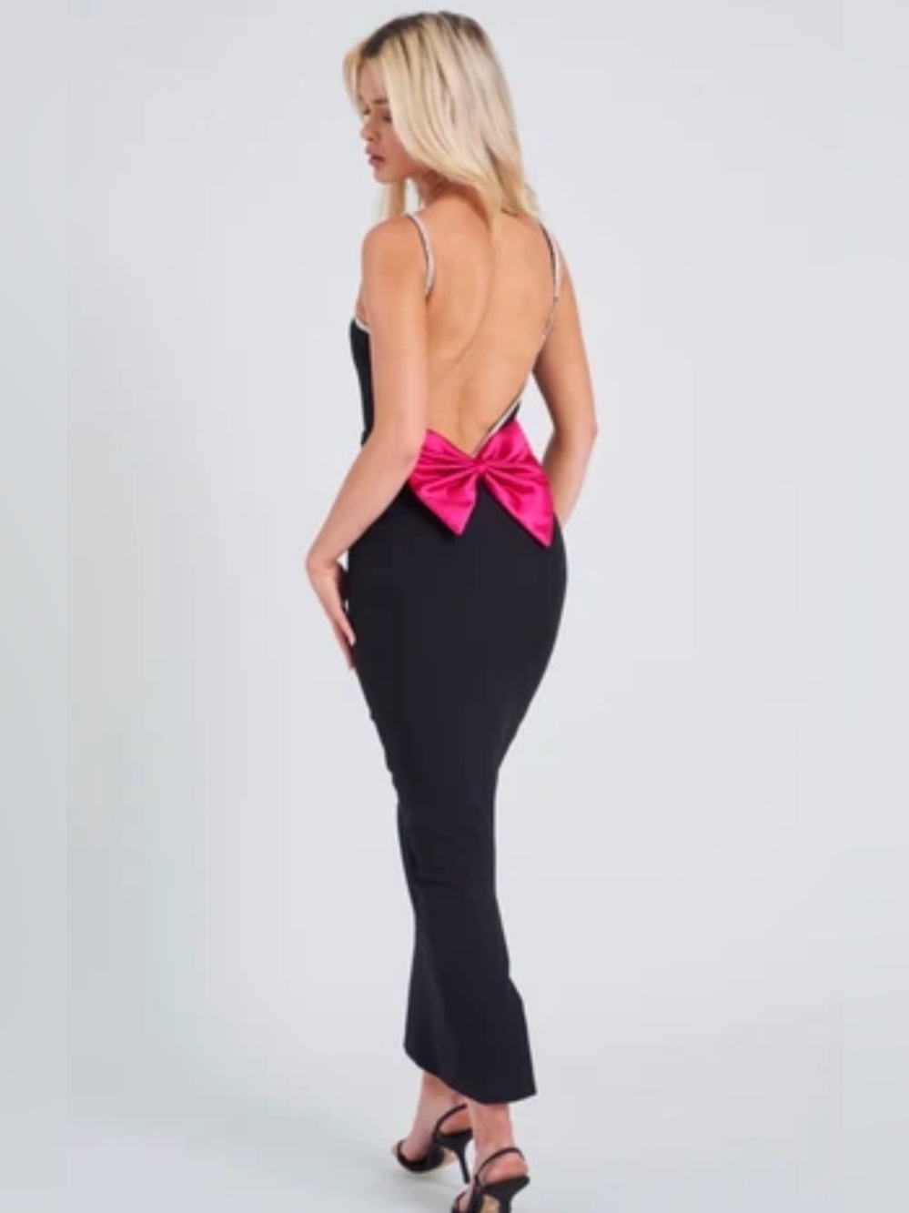 Miss Circle Flore Crystal Straps Backless Gown with Bow size XS